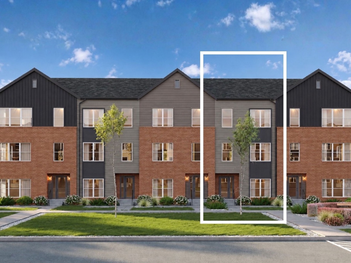 Exterior rendering of a Soho townhome at Calder at Oakley Station